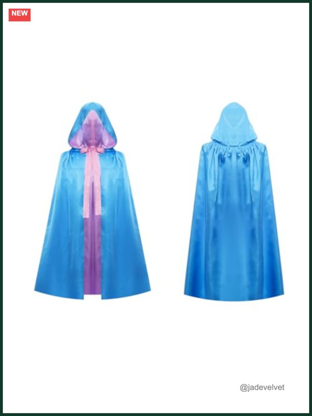 Cosplay Hooded Cape Satin Reversible Costume Robe Women